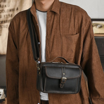 Men's retro crossbody single-shoulder bag