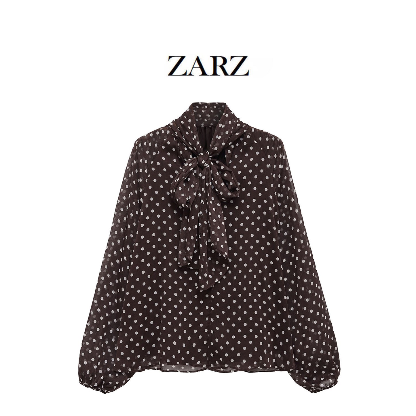 Zarz Womens Bow Polka Dot Shirt