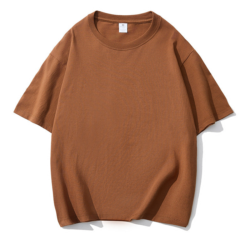 Solid color short-sleeve cotton T-shirt Men