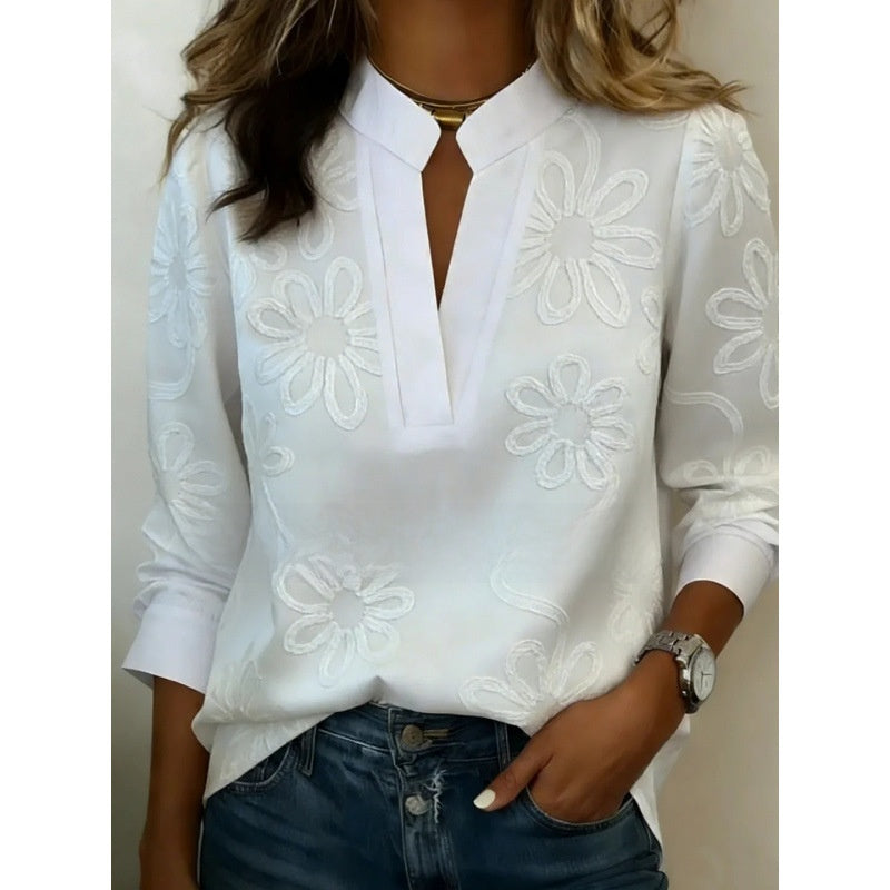 Womens Digital Print Pullover Blouse