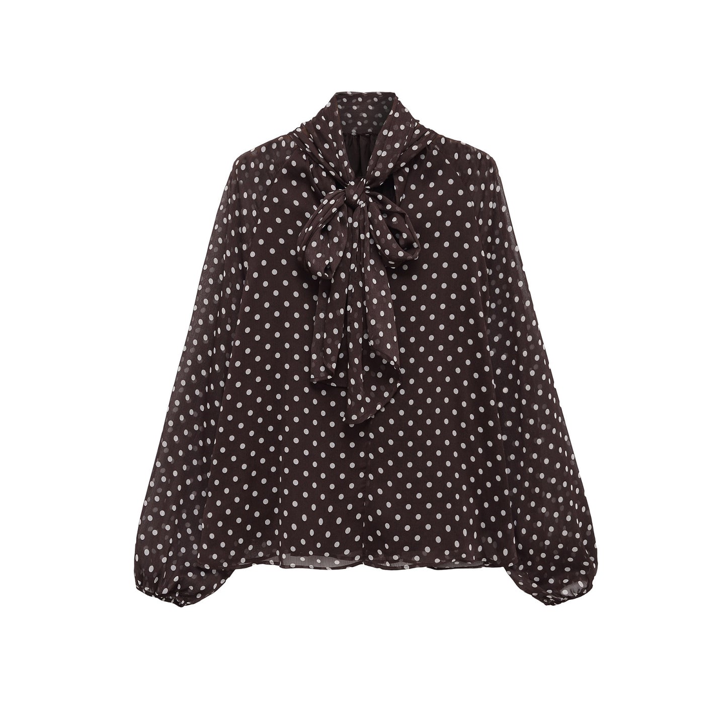 Zarz Womens Bow Polka Dot Shirt