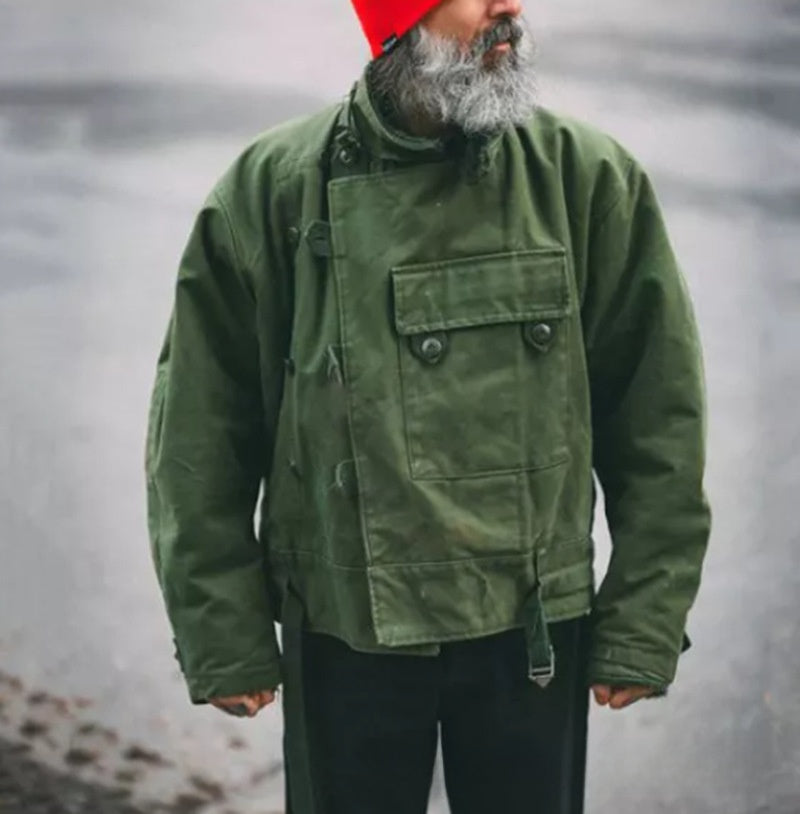 Mens Cotton Stand Collar Jacket