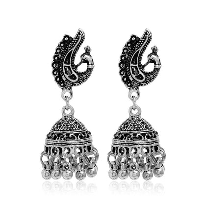 Bohemian ethnic carved retro patterns, creative bell earrings, exaggerated and personalized ethnic style earrings from Europe and America