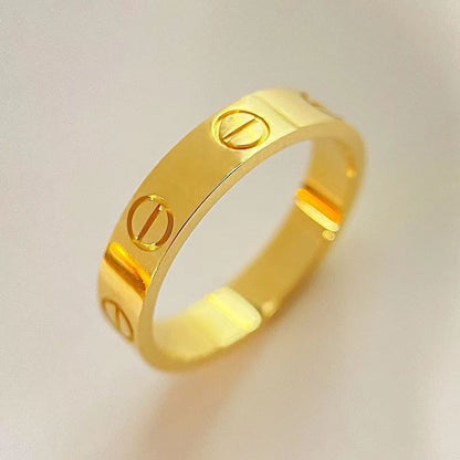 Titanium Steel Ring Classic 18K Rose Gold Diamond Free Three Full Diamond Wedding Ring for Men and Women