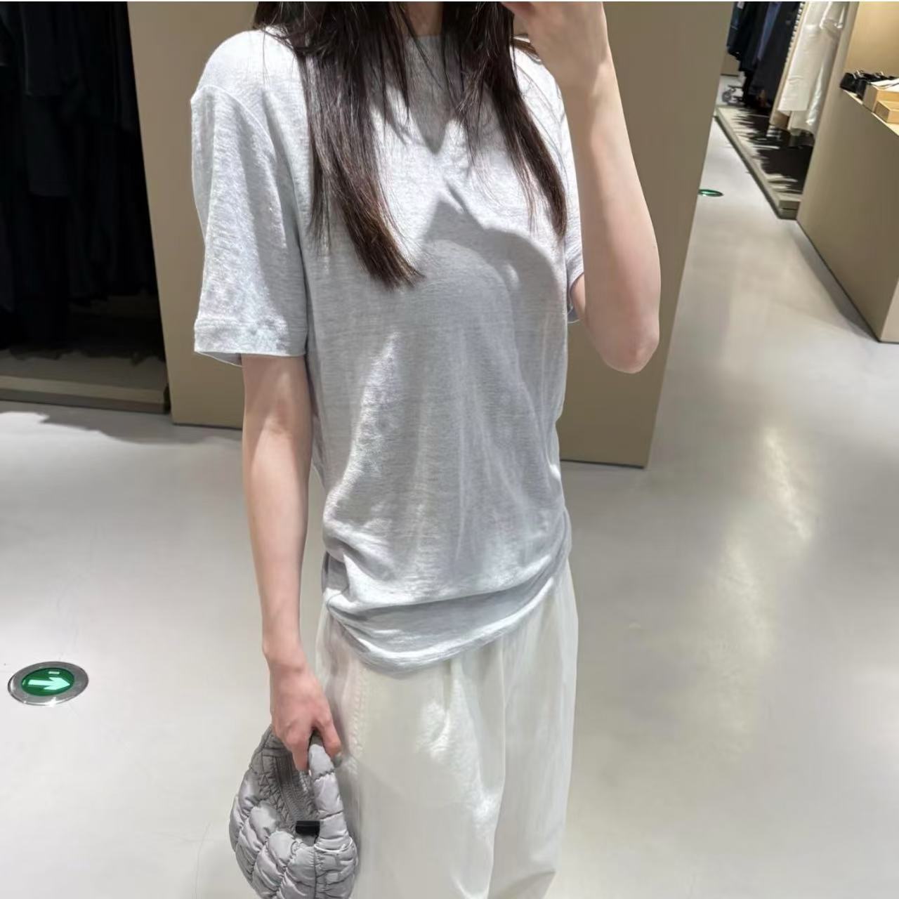 Women's Linen Blend Short Sleeve T-Shirt
