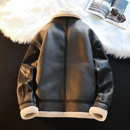 Semi-synthetic lamb fur coat