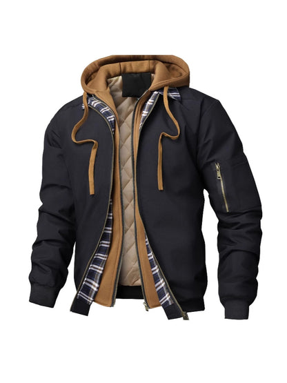 Quilted cotton hoodie