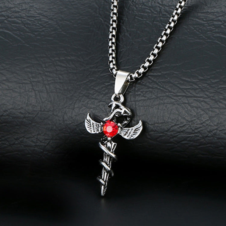 Hip-Hop Authentic Personality Japanese And Korean Simple Titanium Steel Jesus Cross Necklace Men's Jewelry Pendant Women