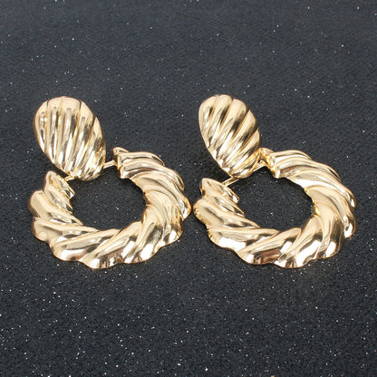 Creative Personality Alloy Oval Earrings Exaggerated Retro Earrings Earrings For Women