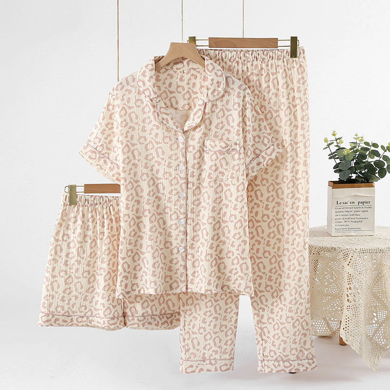 Cotton Three-Piece Pajama Set