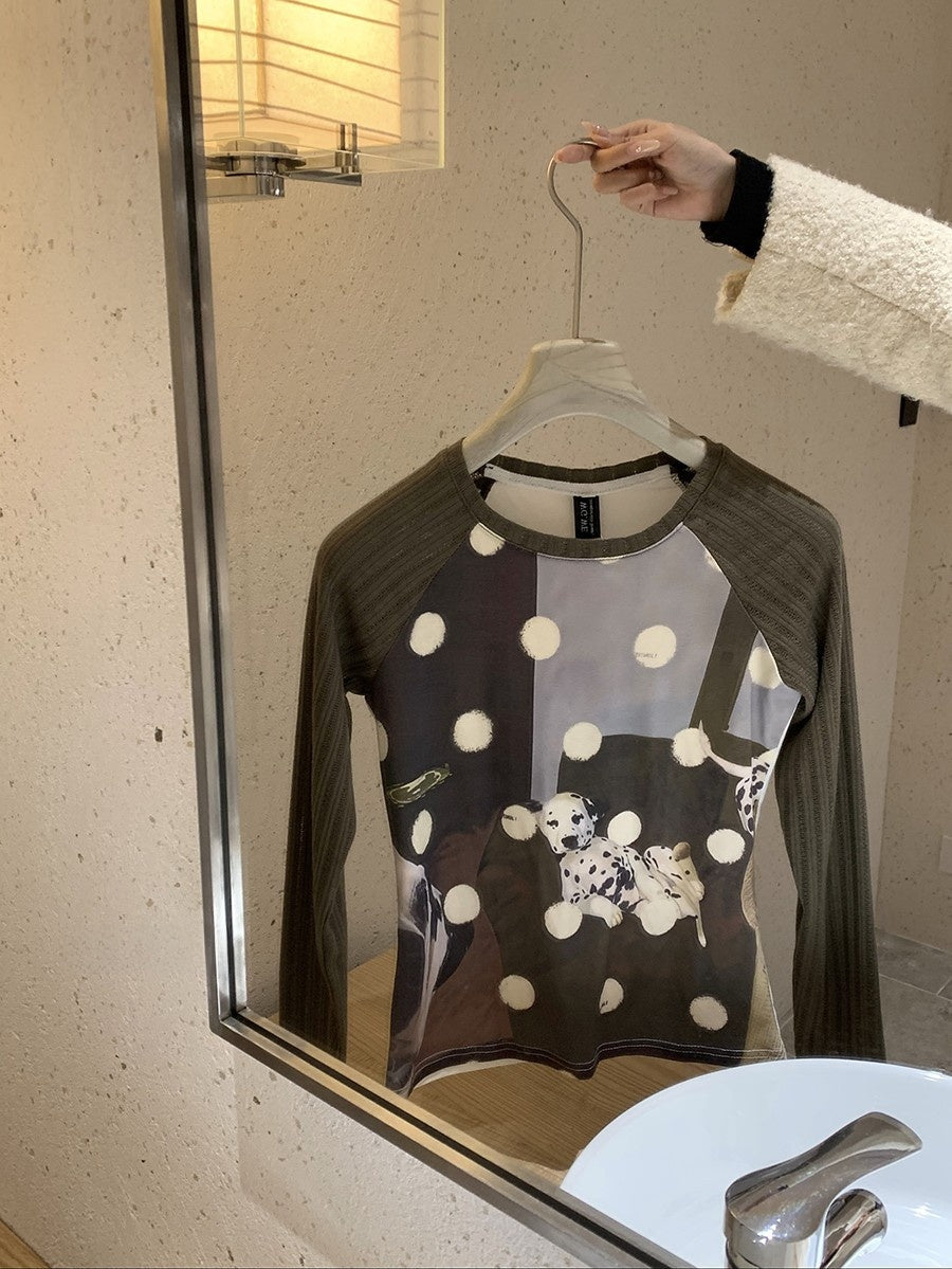 Women's Dalmatian Print Cotton T-Shirt