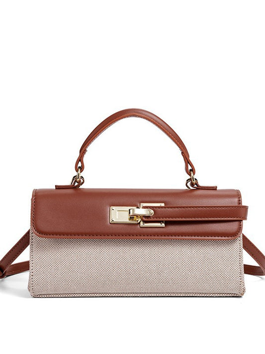 Two Tone Top Handle Crossbody Bag