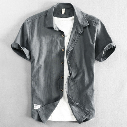 Men's Casual Short Sleeve Cotton Shirt