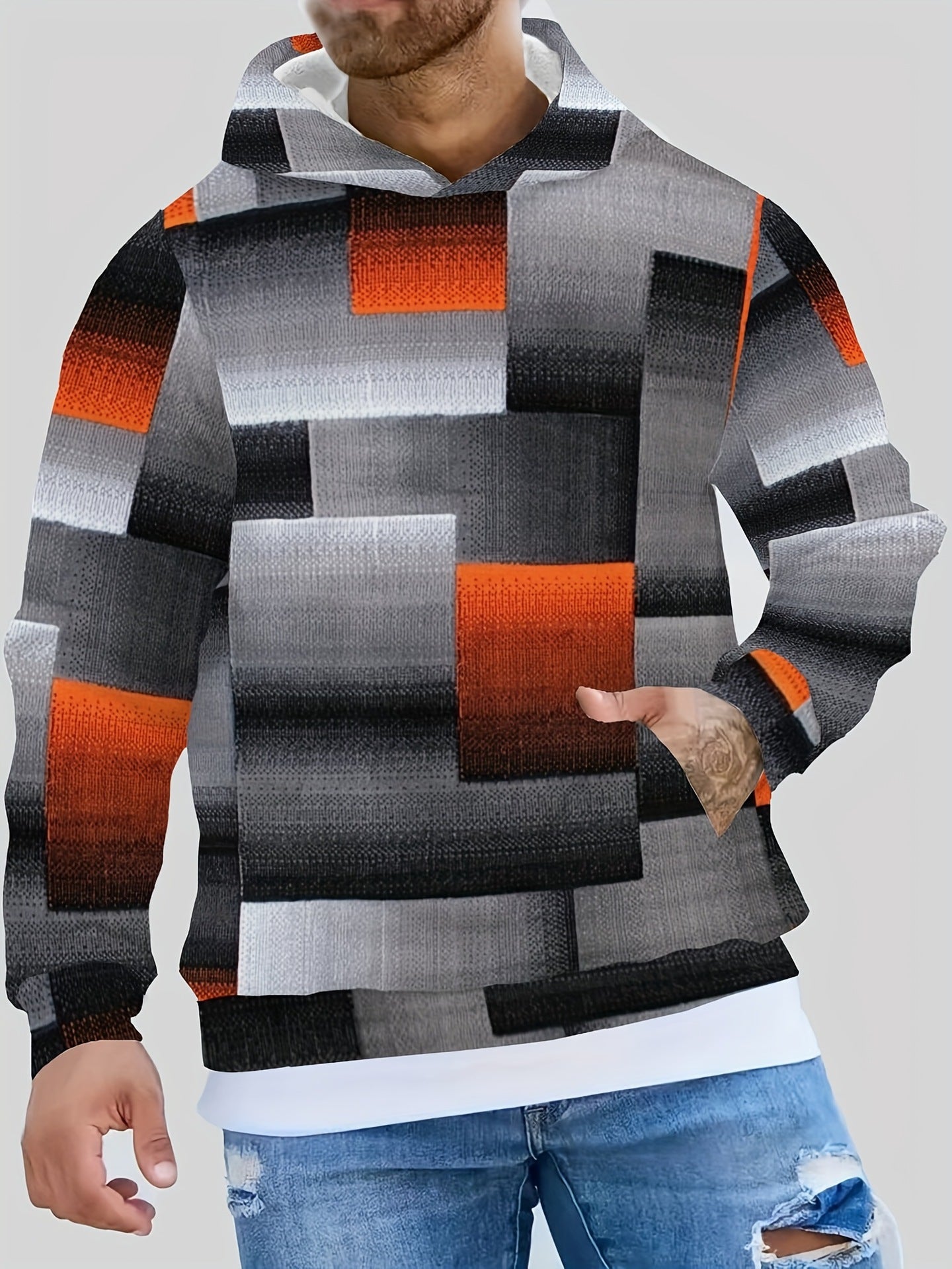 Mens Hooded Pullover Sweatshirt
