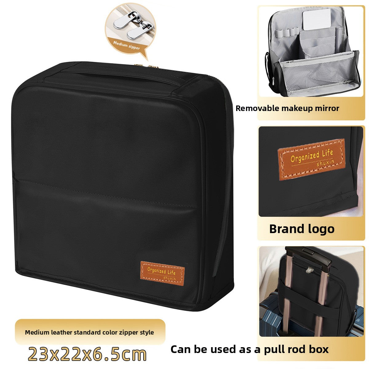 Vertical large-capacity magnetic makeup bag