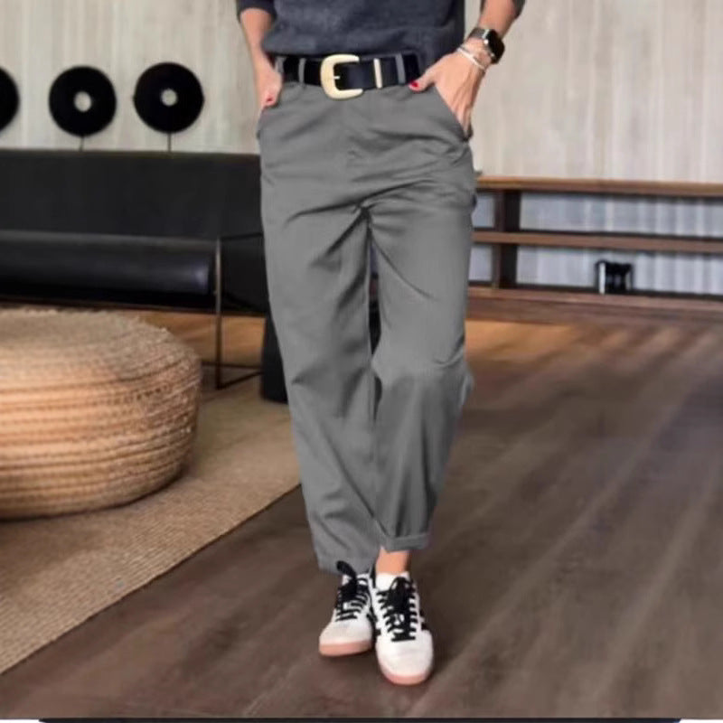 High Waist Straight Leg Pants