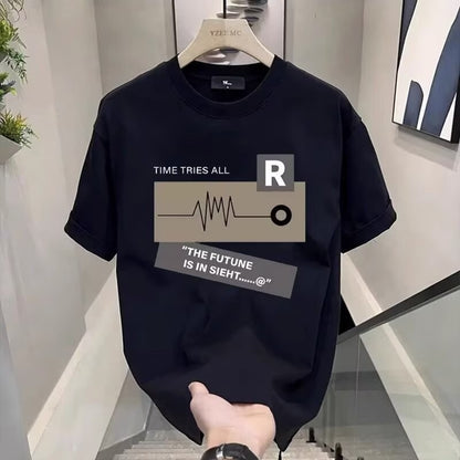 Retro Cotton T-Shirt Loose Fit Short Sleeve