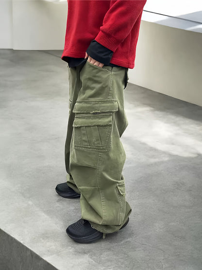 Distressed vintage casual overalls