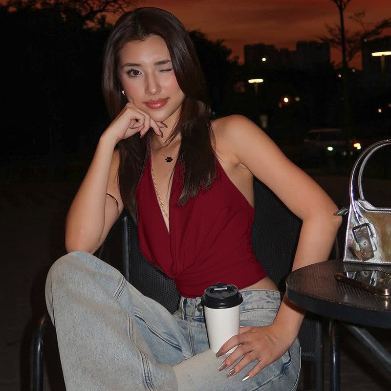 Women's halter sleeveless top