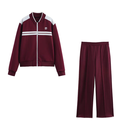 European and American Style Embroidered Hoodie with Casual Trousers