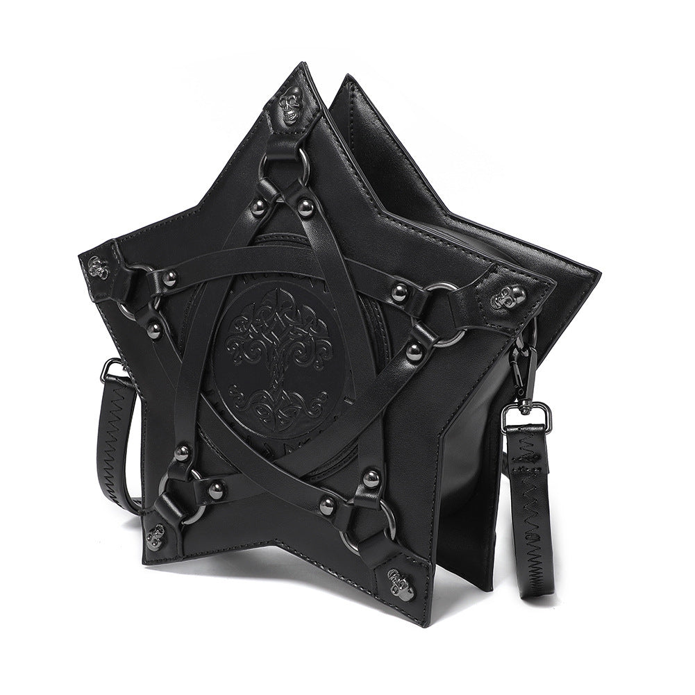 Gothic Embossed Women PU Backpack Crossbody Bag