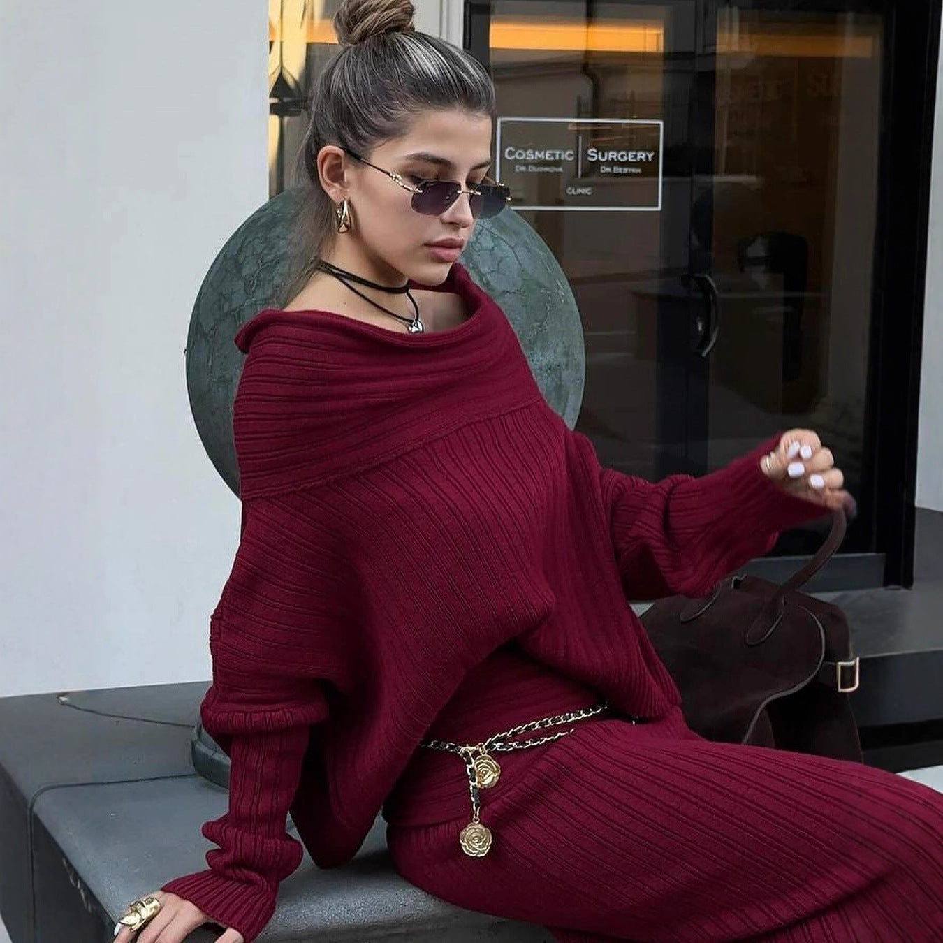 Women Knitted Sweater Set