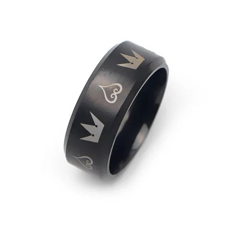 Stainless Steel Crown Couple Promise Rings for Men and Women