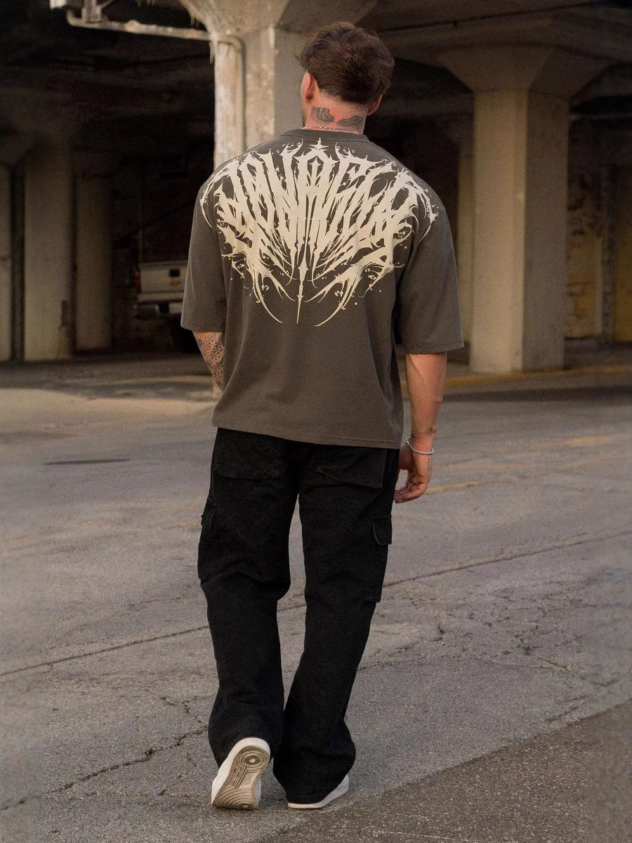 Printed Cotton Short-sleeved Sports T-shirt