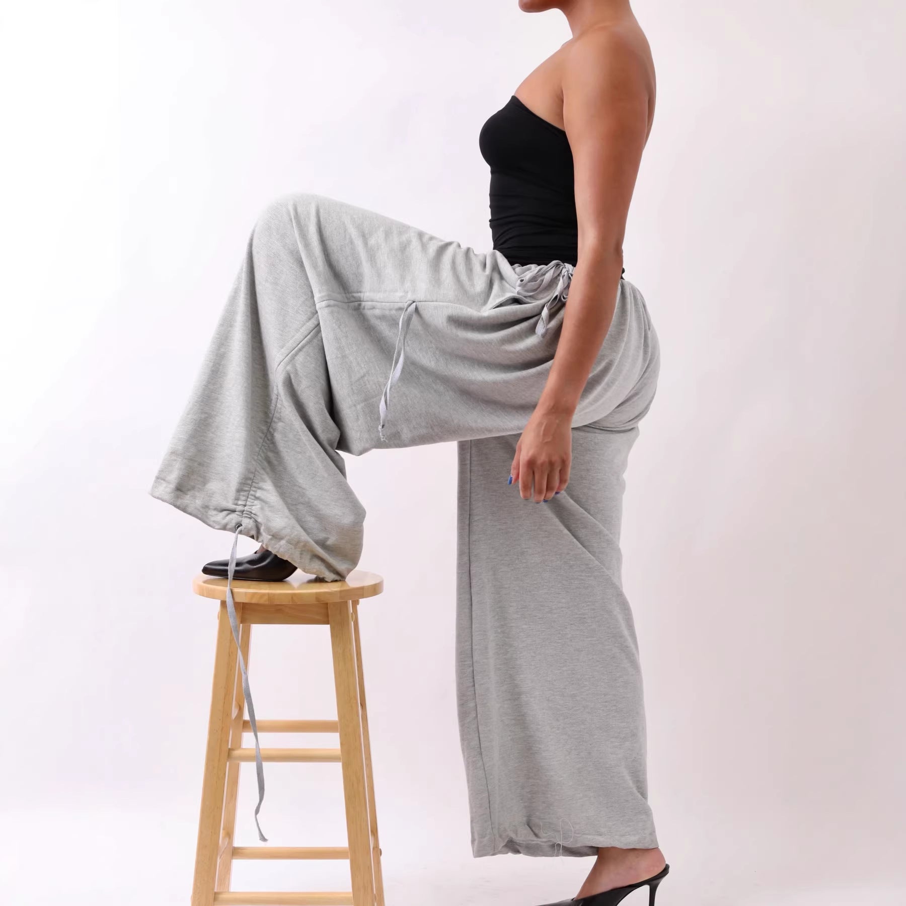 Casual loose-fitting wide-leg pants