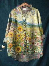 Women's Loose Print Round Neck T-shirt