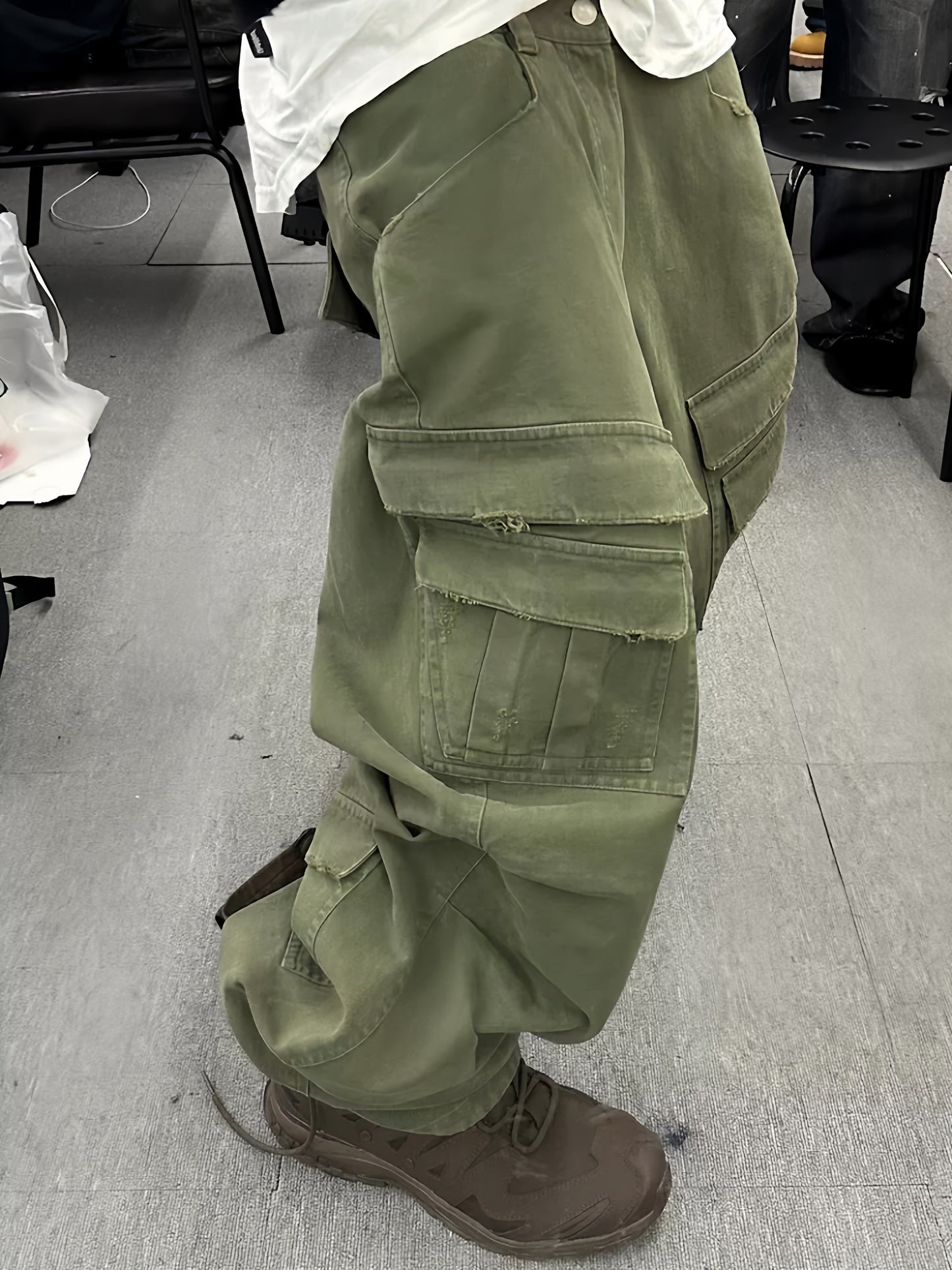 Distressed vintage casual overalls