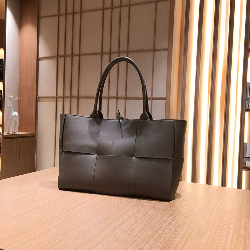 Genuine Leather Woven Tote Bag