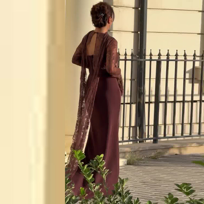 Women's Elegant Lace Waist Dress