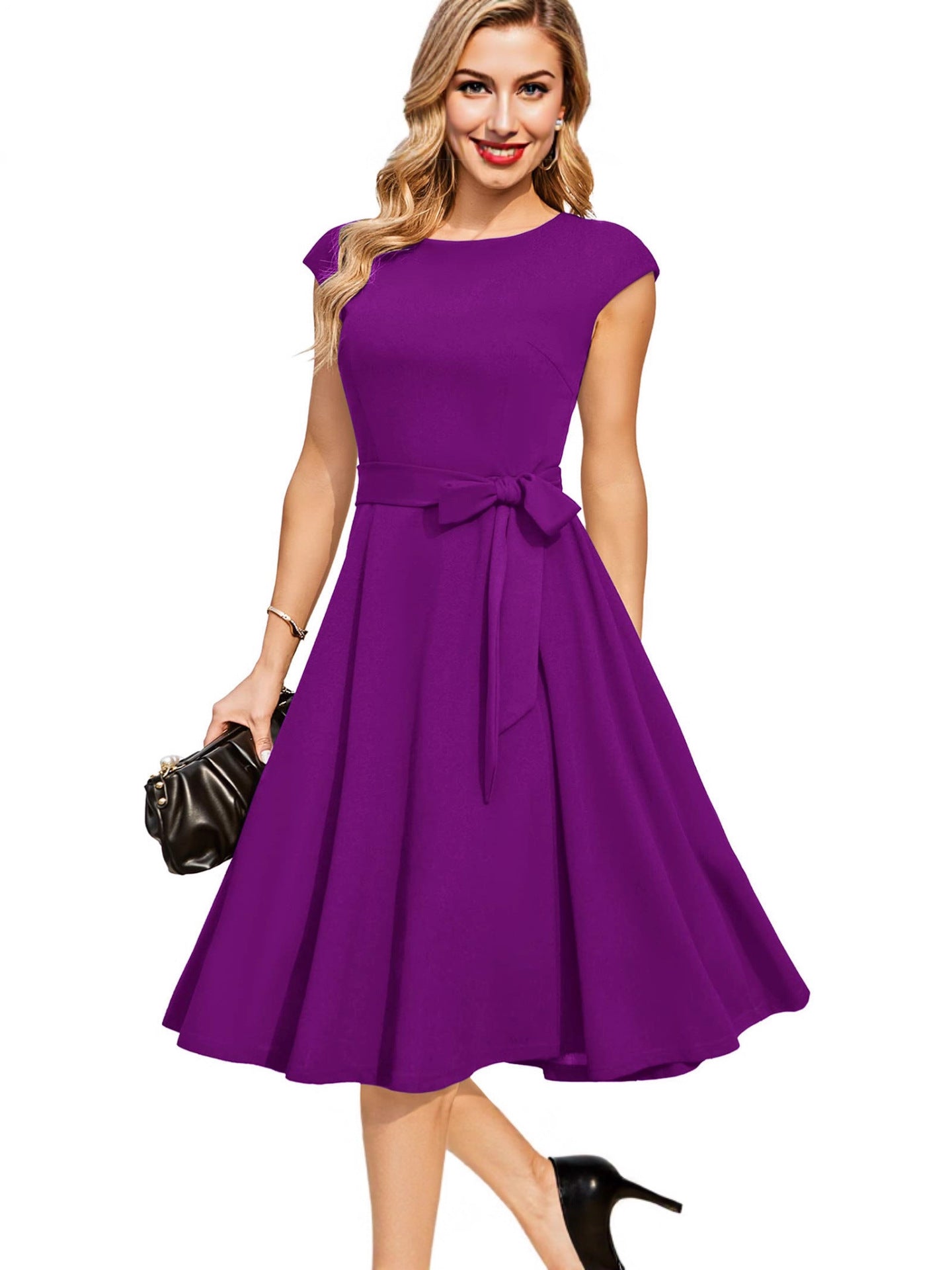 Sleeveless Lace-Up Waist Dress