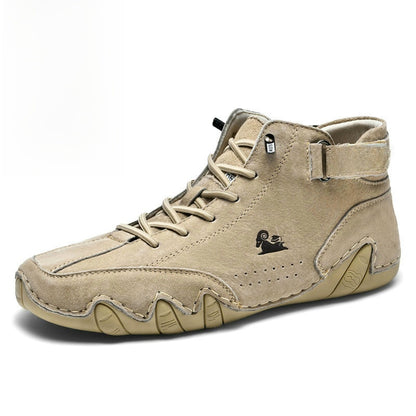 Genuine Leather High-Top Unisex Boots