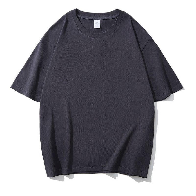 Solid color short-sleeve cotton T-shirt Men