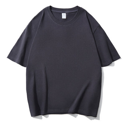 Solid color short-sleeve cotton T-shirt Men