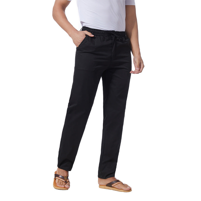Men's Solid Color Linen Cotton Casual Pants