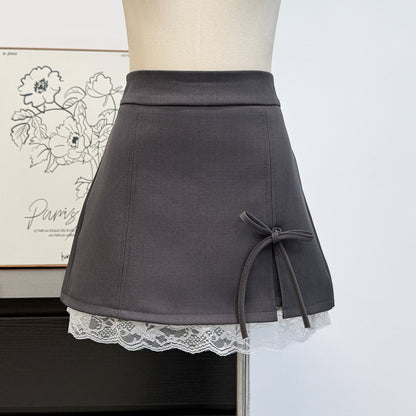 French Polka Dot Lace High Waist Skirt