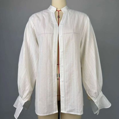 Stand Collar Loose Long Sleeve Shirt