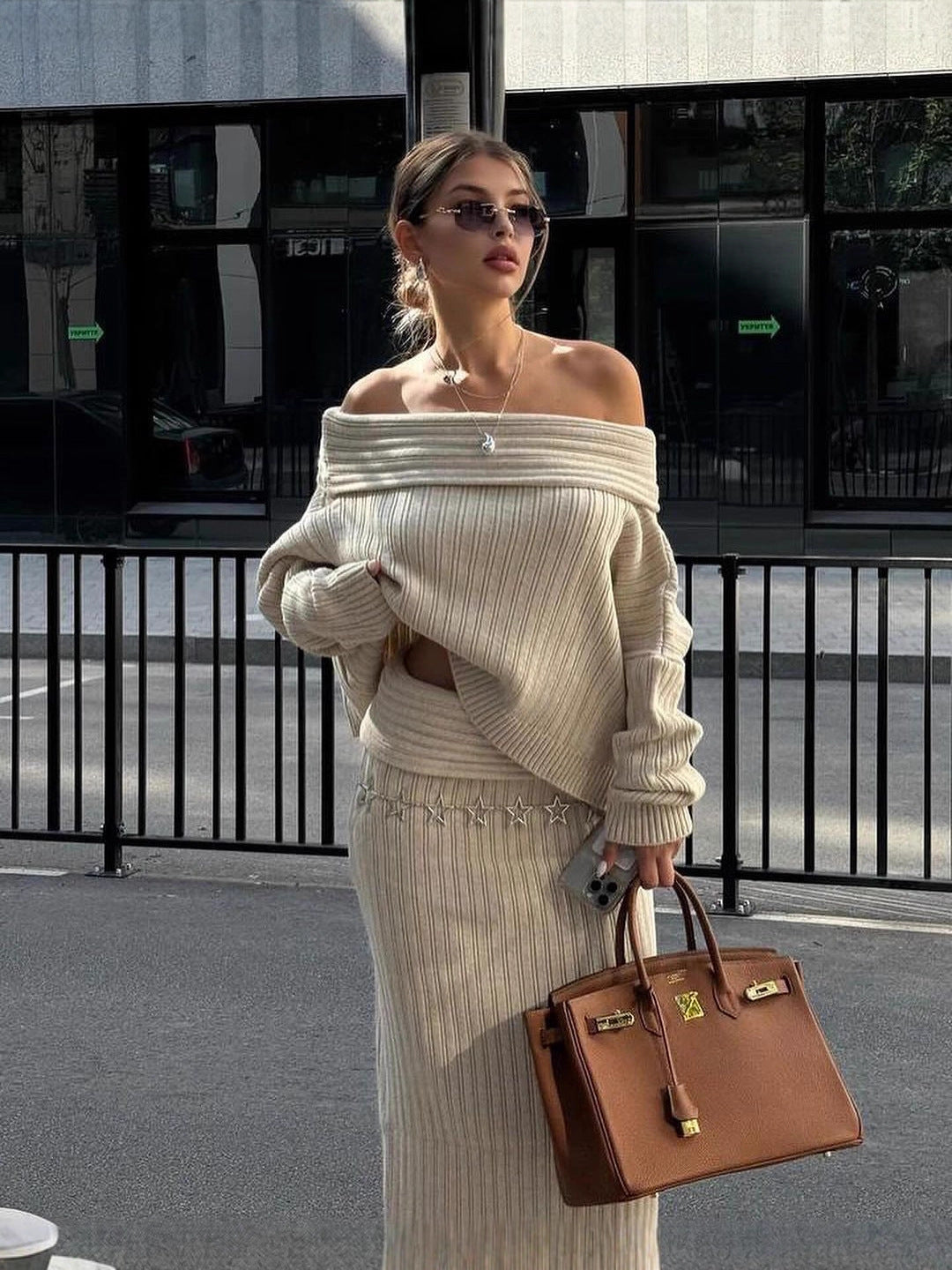 Women Knitted Sweater Set