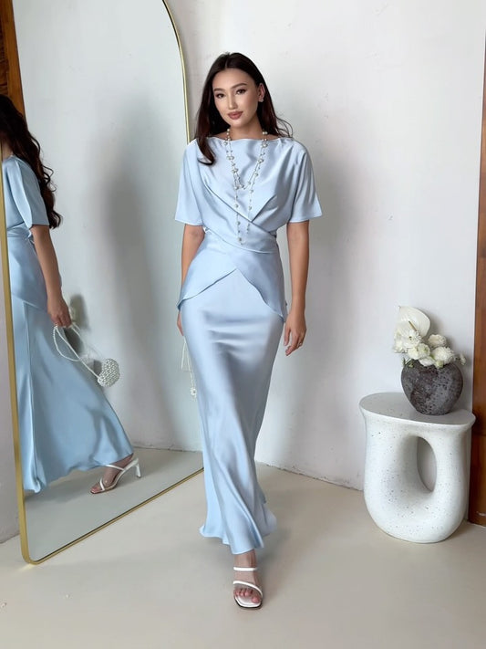 Women's Solid Color Fishtail Dress Set