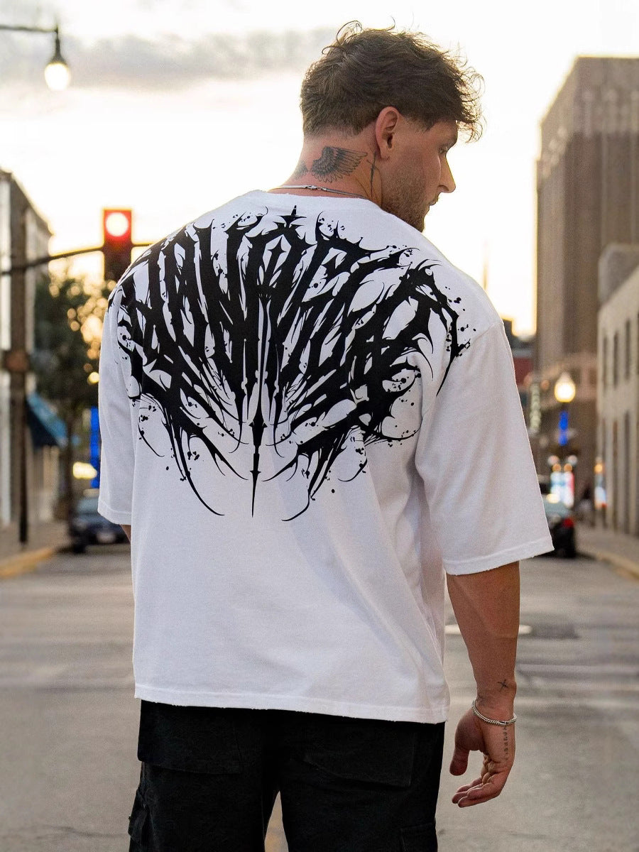 Printed Cotton Short-sleeved Sports T-shirt
