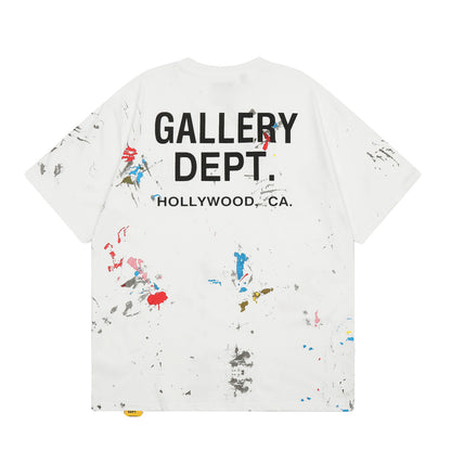 Cross-border Foreign Trade GALLERY DEPT 25SS New Meichao High Street Splash Ink Graffiti Men and Women Couple Short-sleeved T-shirt
