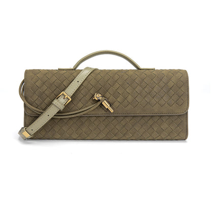 Single-shoulder baguette woven bag