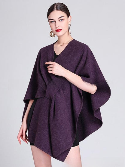 Women's Cross Front Woolen Cloak