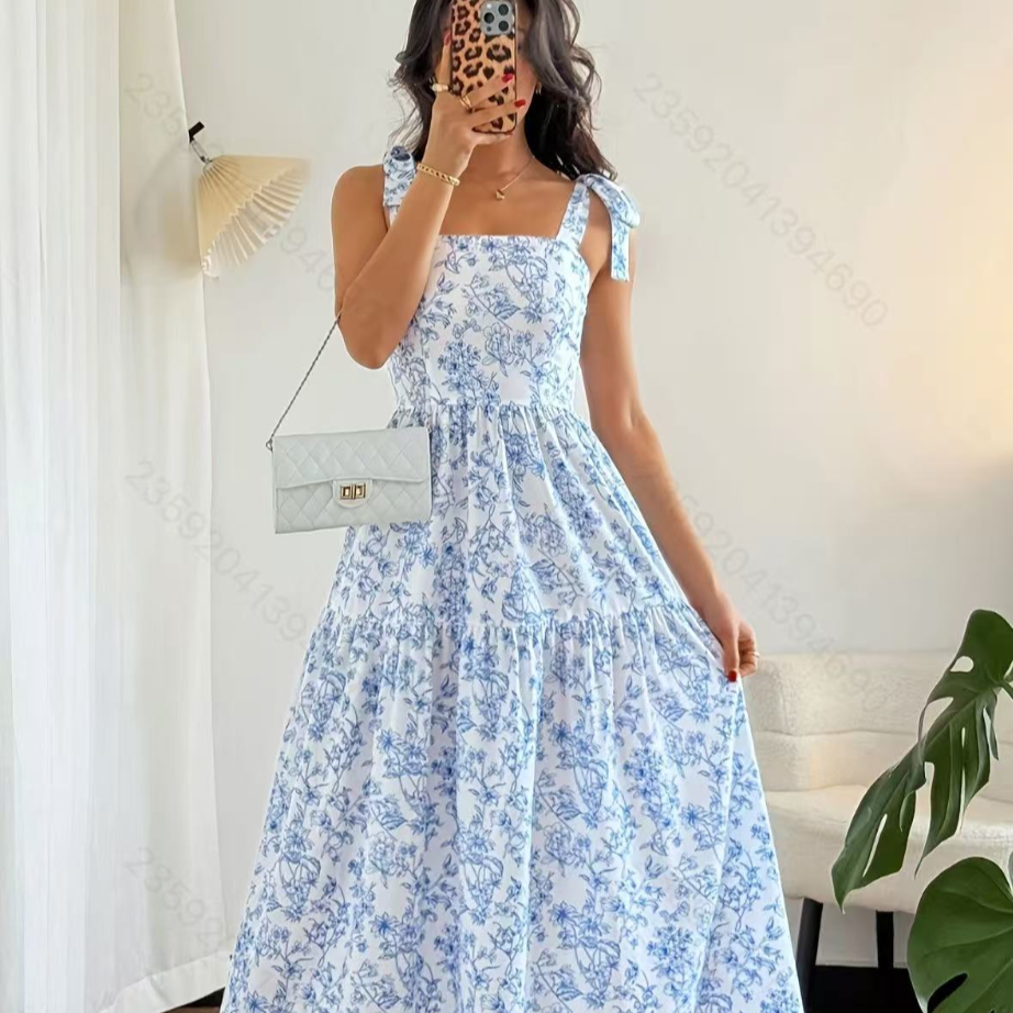 Floral Smocked A-Line Dress