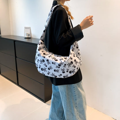 Printed Nylon Crossbody Tote Bag