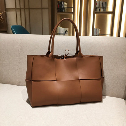 Genuine Leather Woven Tote Bag