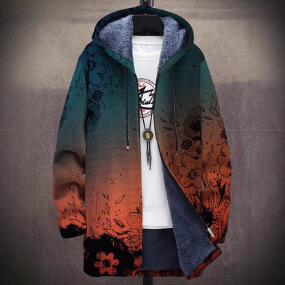 Mens Reversible Hooded Fleece Cardigan